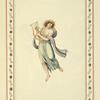 Partially nude woman playing harp