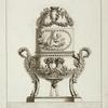 Vase with design of cherub playing a harp