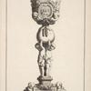 Chalice with two amorini and bird feeding her chicks on cup
