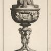 Ciborium with two cherubs on stem and sleeping boar on lid