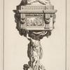 Ciborium with two cherubs holding commandment tablet on lid