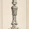 Candlestick with bust draped with garlands on column