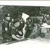 GAA demonstration at Suffolk County police headquarters. [Man in jacket arrested by police]