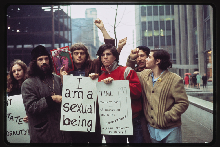 Manuscripts and Archives Division, The New York Public Library. "Gay Liberation Front pickets Time, Inc." The New York Public Library Digital Collections. 1970