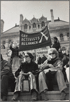 Kate Millett and Linda Clarke at gay rights demonstration, Albany, New York, 1971