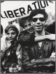 Three participants in the Gay Liberation Front march on Times Square, New York City, 1969