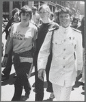 Ellen Broidy (with "Lavender Menace" t-shirt), Dolores Bargowski (in the middle, with t-shirt) and Rita Mae Brown (in uniform), march in the Christopher Street Liberation Day march, 1970