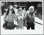 Mark Giles (at right), Sandy, and Wendy at Christopher Street Liberation Day march, 1970