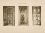 Chapelle: premier étage; porte d'entréee des tribunes; chapelle: premier étage; autel; chapelle: rez-de-chaussée; porte latéerale.