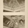 1 - Grand cabinet de la reine - angle des plafonds; 2 - Salon de Mercure - angle des plafonds.