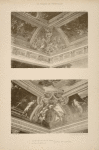 1 - Grand cabinet de la reine - angle des plafonds; 2 - Salon de Mercure - angle des plafonds.