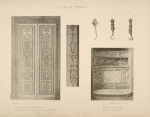 1. - Porte des grands appartements; 2. - crochets des fenêtres des grands appartements; 3. - pilastre de la chapelle; 4. - lavabo de la sacristie.