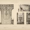 Salle du conseil; 1. Détail d'un panneau; 2. Cheminée; 3. Console; 4. Horloge mécanique.