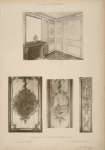 1 - Ensemble du cabinet des bains de Madame Adelaïde; 2 - détails des boiseries; 3 - panneau d'un volet.