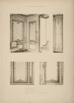 1 - Salon de la méridienne. 2 - volet du salon. 3 - détail des panneaux de bois. 4 - porte. Détail des panneaux en bronze doré.