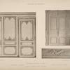 Appartements de Madame du Barry; 1. Lambris de la galerie; 2. Porte de la salle a manger; 3. Dessus de porte du cabinet des bains.