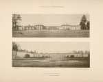 1. Façace sur l'avant-cour; 2. Façade sur les jardins.