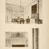 Salon des huissiers; 1 - ensemble; 2 - couronnement de la cheminée; 3 - chambranle des portes.
