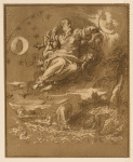 Drawing of God the father floating in the ethereal sphere