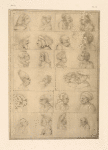 Drawings of grotesque heads