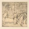 Drawing of scene in temple at Jerusalem