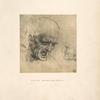 Leonardo, Buda Pesth [sic], 1011. [A bald-headed man with open mouth turning suddenly to the right, and facing him the lower part of the profile of another man.]