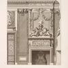 Design for chimney piece and mirror with two women and garlands.