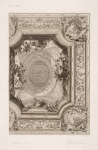 Design for a ceiling with cherubs holding flowers.