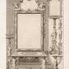 Design for a table and mirror with legs in shape of men and women.