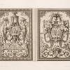 Two designs; one with roundel of enthroned Athena, one with bible scene.