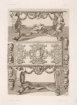 Designs for tables with elaborately carved supports; designs of heads.