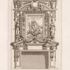 Design for a chimney piece with scene of Neptune and sea goddess riding a sea horse.