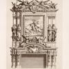 Design for a chimney piece with central equestrian portrait.