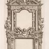 Design for chimney piece with allegorical female figures on either side of mantelpiece.