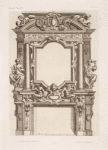 Design for chimney piece with allegorical female figures on either side of mantelpiece.