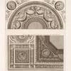 Designs for ceiling and tympanum, with roundels showing busts in profile.