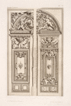 Two designs for door and tympanum, of same dimensions but varied decoration.