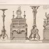 Gueridon; bureau de cabinet [...]; torchere pour une galerie; serre papier veu de face [...]