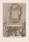 Design for table, two candlesticks, and mirror.