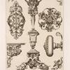 Designs for keyholes, doorknobs, pedestal.