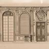 Designs for two arched windows and doors, and one doorway with panel of Leda and the swan above.