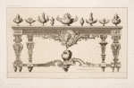 Combined designs for a table, and nine designs for urns.