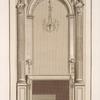 Design for a mantelpiece and arched wall niche.