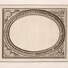 Design for ceiling decoration with central oval panel.