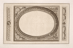 Design for ceiling decoration with central oval panel.