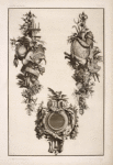 Three designs of heraldic constructions.