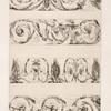 Four horizontal designs with vegetal shapes and figures.