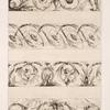 Four horizontal designs of vegetal shapes and cherubs.