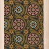 Design for wall or dado pattern. The flowers are all geometrically arranged on a square basis, and would appear as a regular powdering. [...]