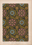 Design for wall or dado pattern. The flowers are all geometrically arranged on a square basis, and would appear as a regular powdering. [...]